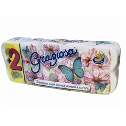 Graziosa 10 tekercses 3 rétegű fehér toalettpapír