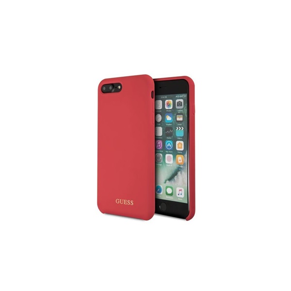 Guess szilikon, iPhone 8 Plus piros/arany logós szilikon tok