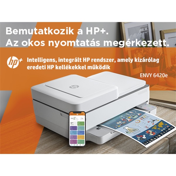 HP Envy Pro 6420E AiO multifunkciós tintasugaras Instant Ink ready nyomtató