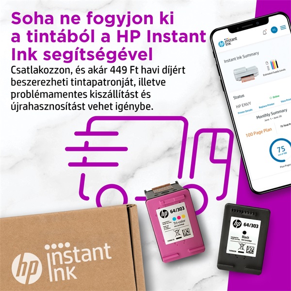 HP Envy Pro 6420E AiO multifunkciós tintasugaras Instant Ink ready nyomtató