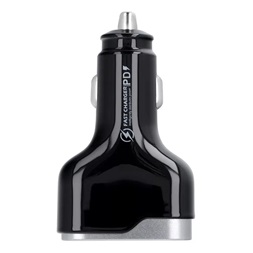 Haffner HF227301 66W 2xUSB C/2xUSB fekete szivargyújtós töltő adapter