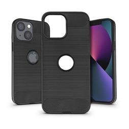 Haffner PT-6357 Apple iPhone 13 Carbon Logo fekete szilikon tok