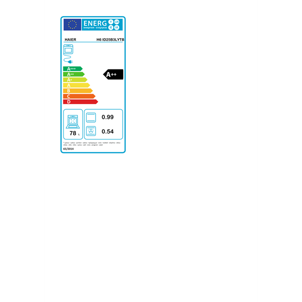 Haier H6 ID25B3LYTB fekete, beépíthető, sütőtér: 78L, sütő