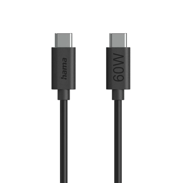 Hama 00086446 1,2m USB-C - USB-C fekete adatkábel