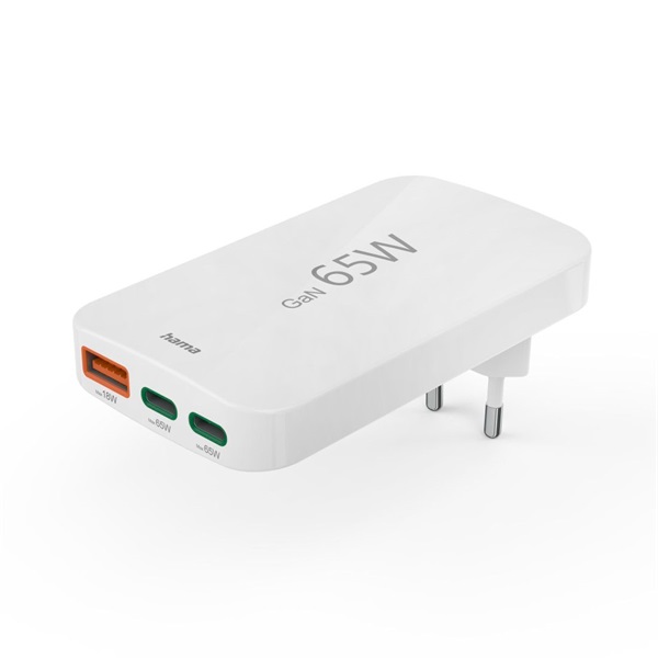 Hama 00201976 65W USB/USB-C fehér hálózati töltő