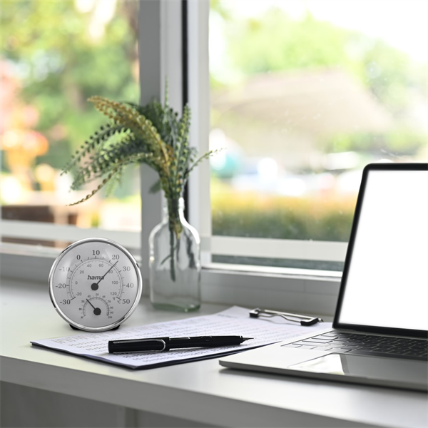 Hama 00222236 SAIPAN ezüst analóg hőmérséklet és páratartalom mérő