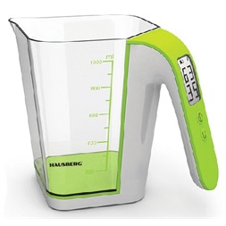 Hausberg HB-6014 műanyag mérőedény beosztással, LCD kijelző, digitális precíziós konyhai mérleg