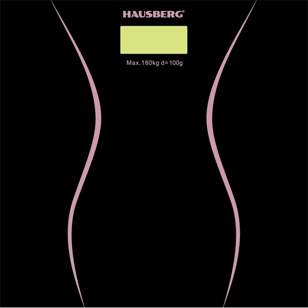 Hausberg HB-6003NG üveg fürdőszobai mérleg fekete