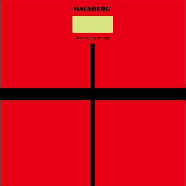 Hausberg HB-6003RS üveg fürdőszobai mérleg piros