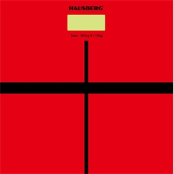 Hausberg HB-6003RS üveg fürdőszobai mérleg piros