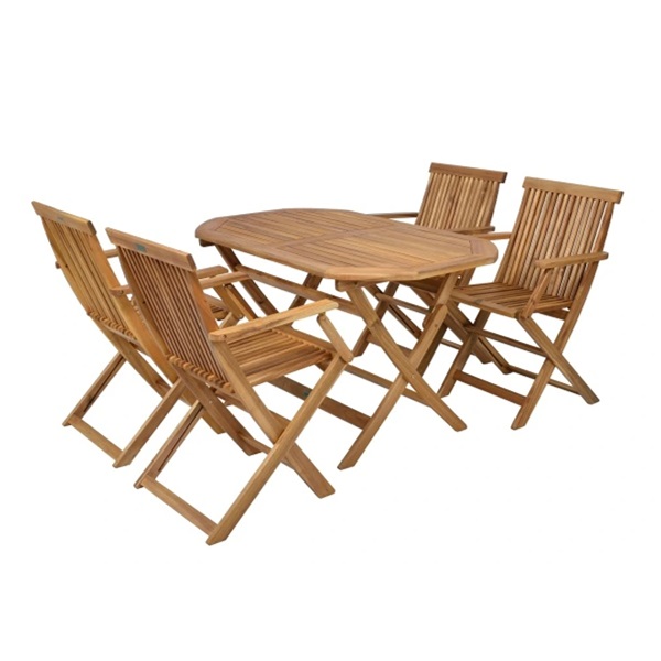 Hecht Basic Set 4 székes fa kerti bútor szett