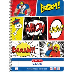Herlitz Comic A4 80lapos perforált vonalas spirálfüzet
