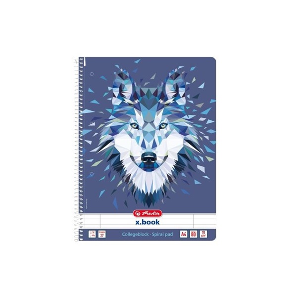Herlitz Wild Animals A4 80lapos vonalas spirálfüzet