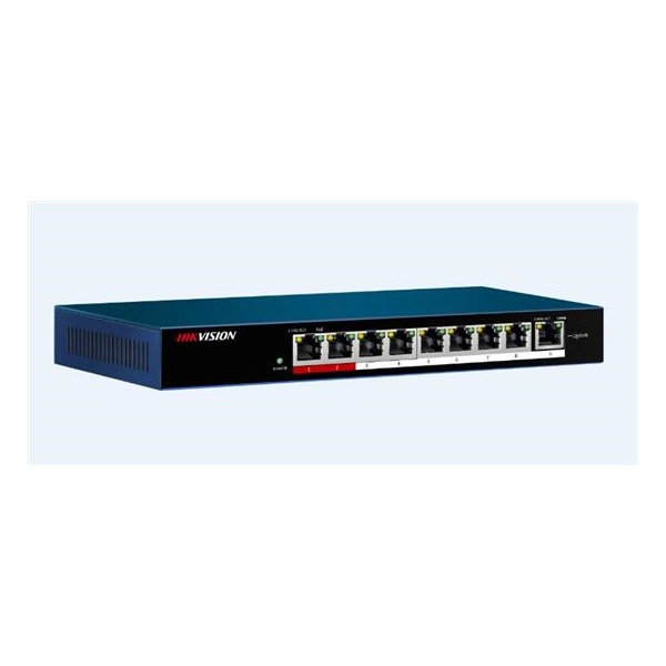 Hikvision DS-3E0109P-E/M 8x 10/100 LAN PoE port (PoE 58W)+1x 10/100 uplink Poe switch
