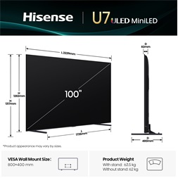 Hisense 100" 100U7Q 4K UHD Smart MiniLED ULED TV