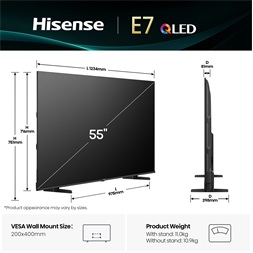 Hisense 55" 55E7Q 4K UHD Smart QLED TV (Újracsomagolt)