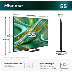Hisense 55" 55E8S 4K UHD Smart MiniLED TV
