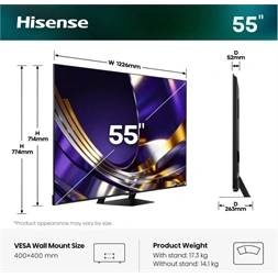 Hisense 55" 55U7S PRO 4K UHD Smart MiniLED TV