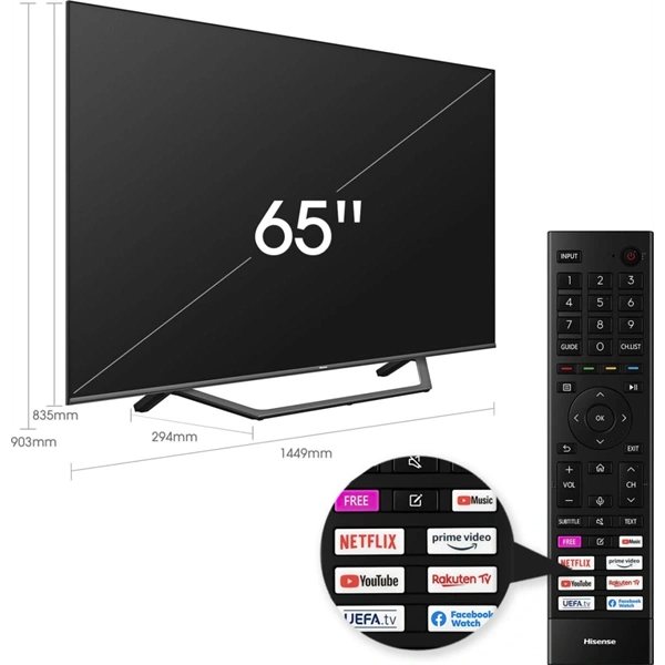 Hisense 65" 65A7GQ 4K UHD Smart QLED TV