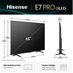 Hisense 65" 65E7QPRO 4K UHD Smart Gamer QLED TV