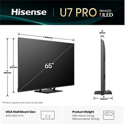 Hisense 65" 65U7QPRO 4K UHD Smart MiniLED ULED TV