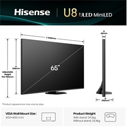 Hisense 65" 65U8Q 4K UHD Smart MiniLED ULED TV