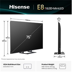 Hisense 75" 75E8Q 4K UHD Smart MiniLED ULED TV