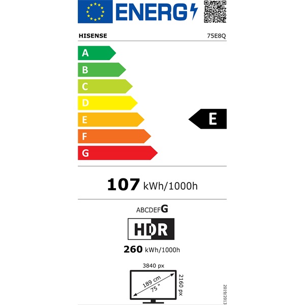 Hisense 75" 75E8Q 4K UHD Smart MiniLED ULED TV