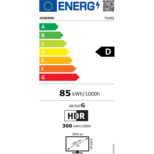 Hisense 75" 75U8Q 4K UHD Smart MiniLED ULED TV