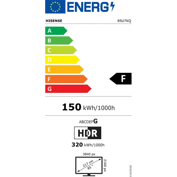 Hisense 85" 85U7KQ 4K UHD Smart Mini-LED ULED TV (Újszerű)
