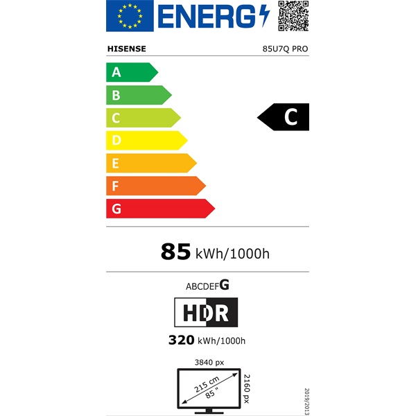 Hisense 85" 85U7QPRO 4K UHD Smart MiniLED ULED TV