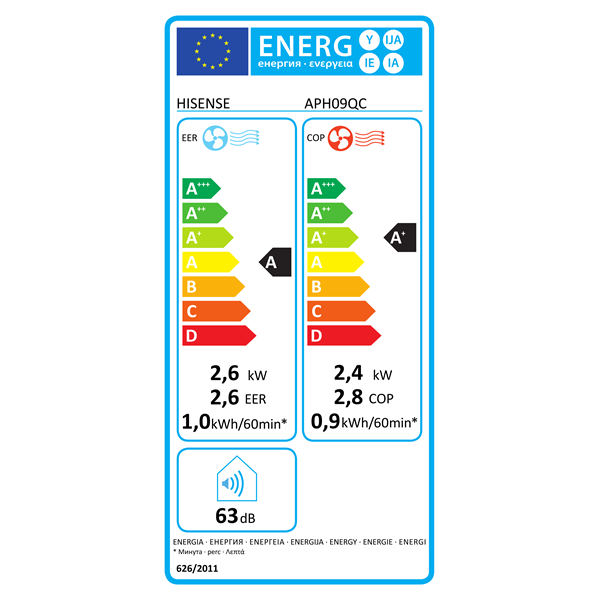 Hisense APH09QC 2,4/2,6kW hűtő-fűtő wifis mobil klíma