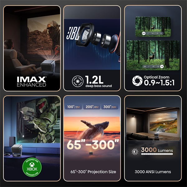 Hisense C2 Ultra 65"-300" 4K Smart IMAX mini-lézer projektor