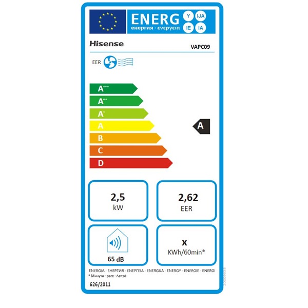 Hisense VAPC09 2,5kW hűtő mobil klíma