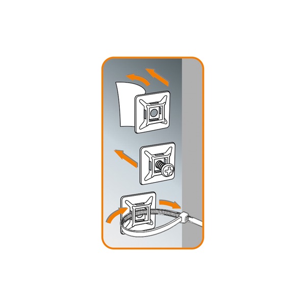 Home CTT 28WH 50db/28x28mm fehér kábelkötegelő talp
