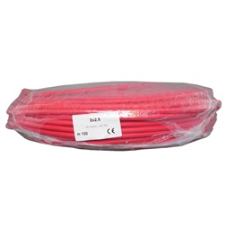 Honnor Security 2x2.5R 2 eres tűzjelző kábel 2,5 mm2 névleges keresztmetszetű, sodrott réz erek, piros PVC köpeny, árny.