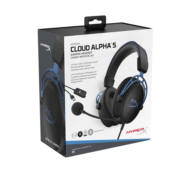 HyperX Cloud Alpha S 3,5 Jack kék-fekete gamer headset