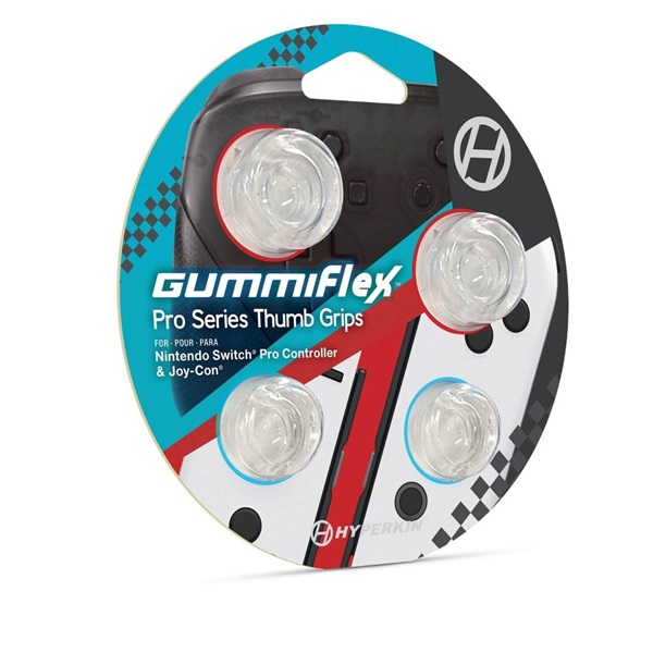 Hyperkin M07534-SW GummiFlex Nintendo Switch átlátszó hüvelykujj csúszásgátló (4 db)