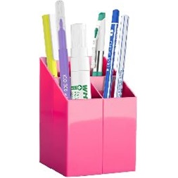 ICO Design szögletes rózsaszín írószertartó