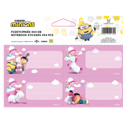 ICO Minions 4db/ív füzetcímke