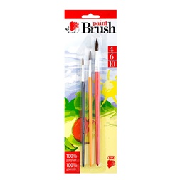 ICO Süni 4/6/10 festett fanyelű 3db-os ecsetkészlet