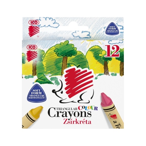 ICO Süni háromszögletű 12 db-os zsírkréta készlet