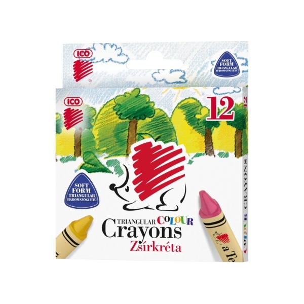ICO Süni háromszögletű 12 db-os zsírkréta készlet