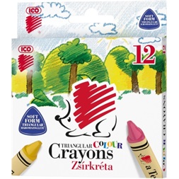 ICO Süni háromszögletű 12 db-os zsírkréta készlet