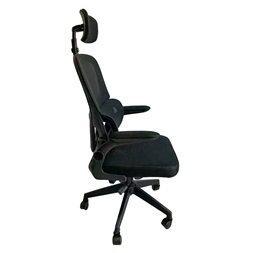 IRISOffice Arcadia fekete, ergonómikus, szövet-hálós irodai forgószék fej és háttámasszal