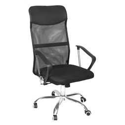 IRISOffice AURORA BLACK fekete, szövet-hálós, magas háttámlás irodai forgószék