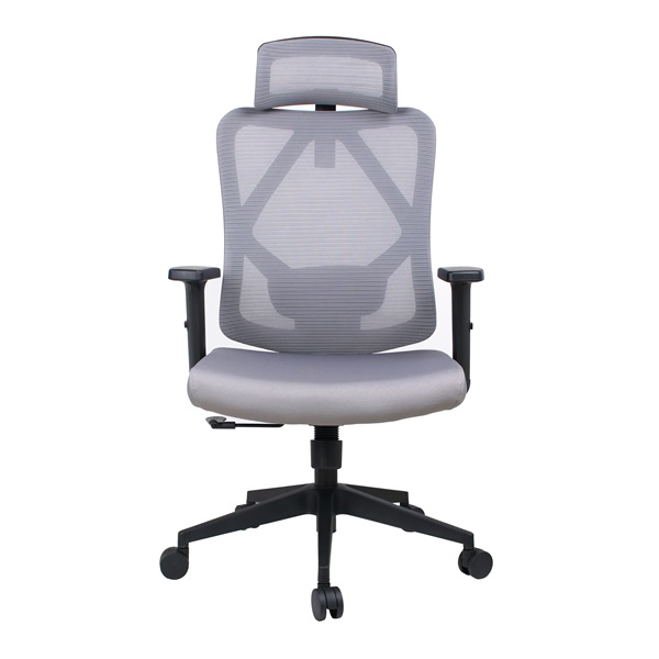 IRISOffice Eclipse szürke ergonómikus, szövet-hálós irodai forgószék fej és háttámasszal