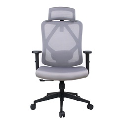 IRISOffice Eclipse szürke ergonómikus, szövet-hálós irodai forgószék fej és háttámasszal