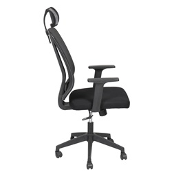 IRISOffice Felix fekete, ergonómikus, szövet-hálós irodai forgószék fejtámasszal