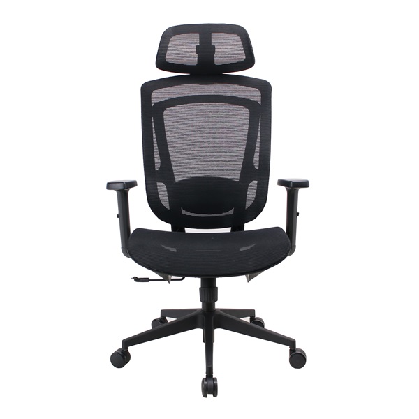 IRISOffice Nimbus fekete ergonómikus, szövet-hálós irodai forgószék fej és háttámasszal
